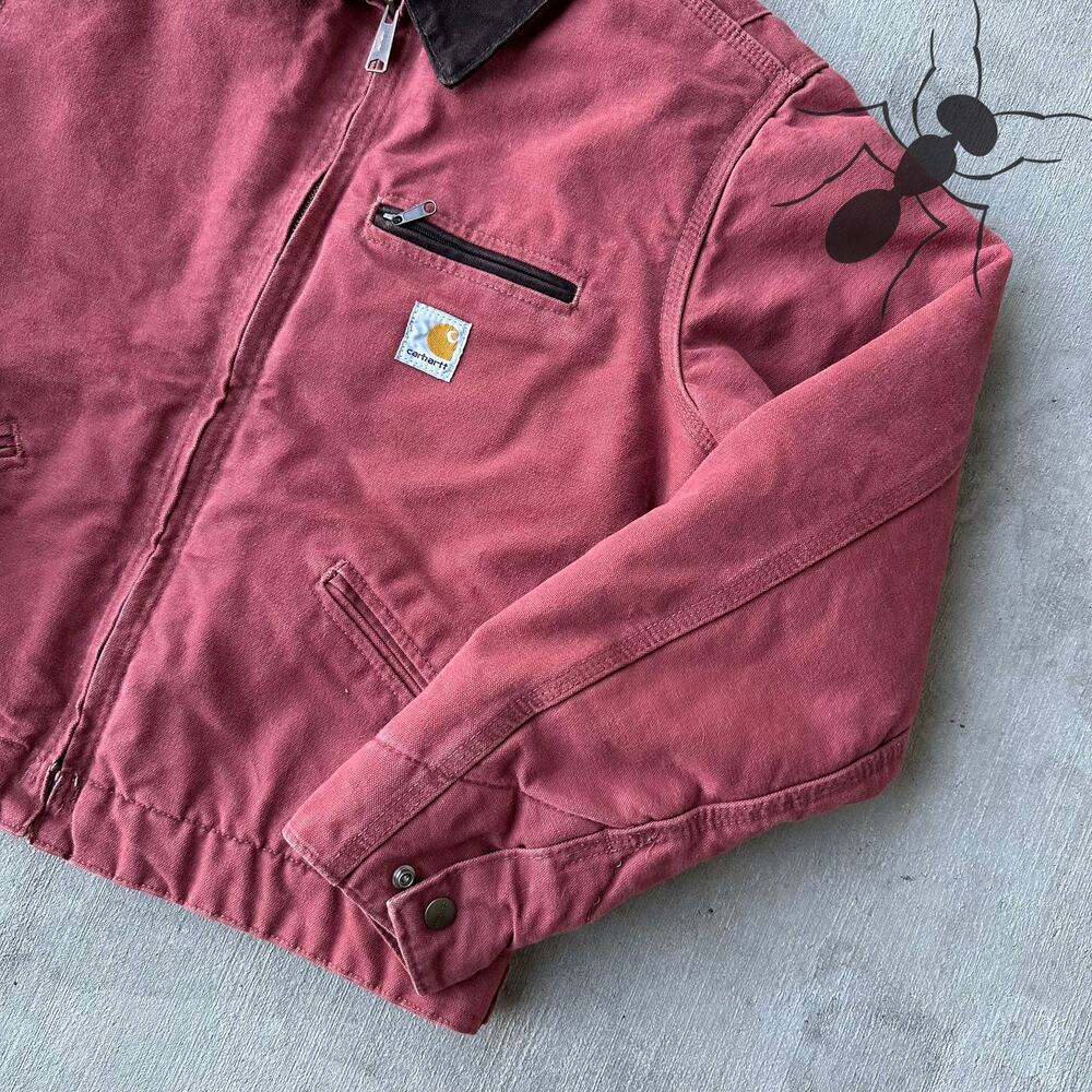 Vintage Y2K Carhartt WOMENS WJ097 VRS pink Detroit work wear jacket - Picture 4 of 8